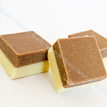 Two layer chocolate burfi with cocoa and khoya