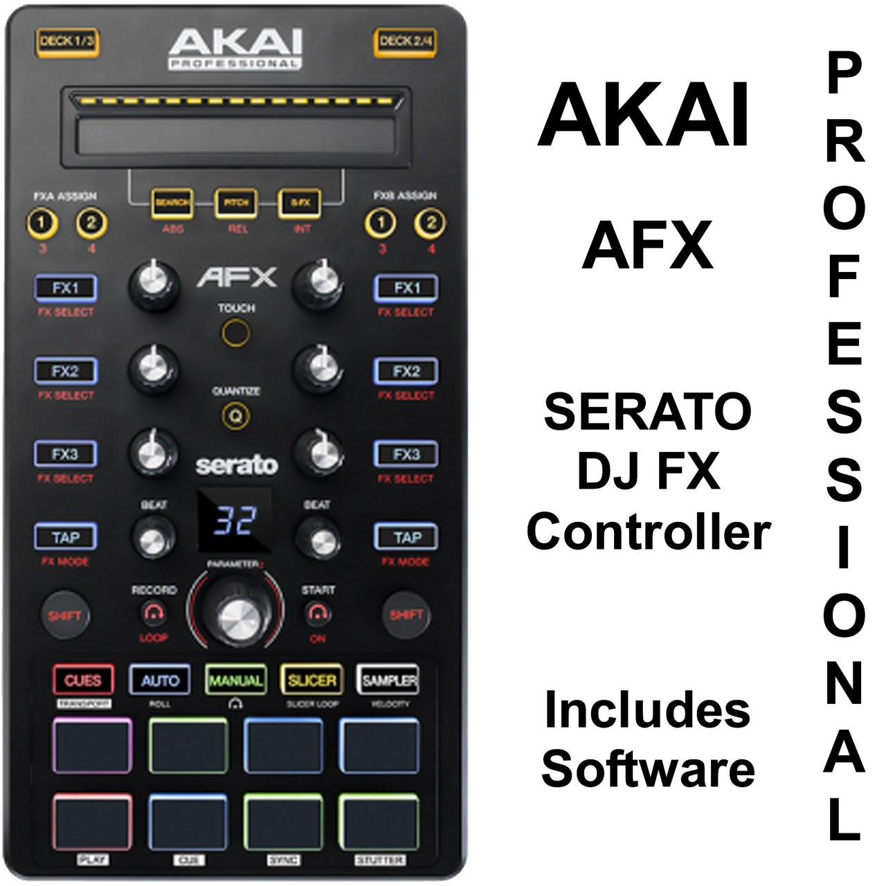 AKAI PROFESSIONAL AFX Serato DJ Controller with Backpack FX Expansion