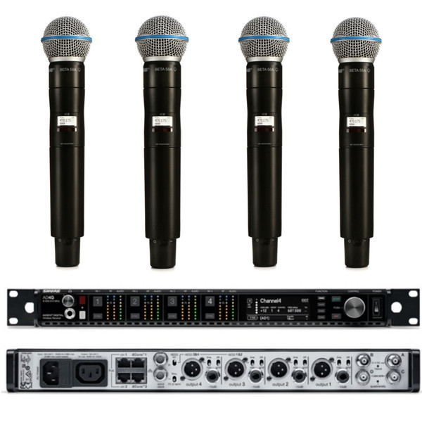 SHURE AXIENT Bundle AD4Q & AD2/B58 4 Channel Digital Rackmount Receiver