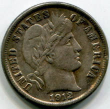 1912 D Barber Dime AU55