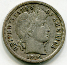 1914 D   Barber Dime  XF40
