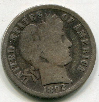1892 O Barber Dime VG10