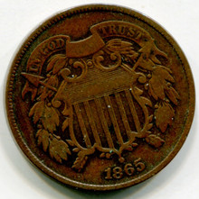 1865 Two Cents  XF