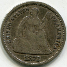 1872 Liberty Seated Dime VG 