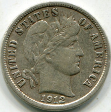 1912-D (F-15) Barber Dime 