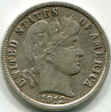1912-D (F-15) Barber Dime 