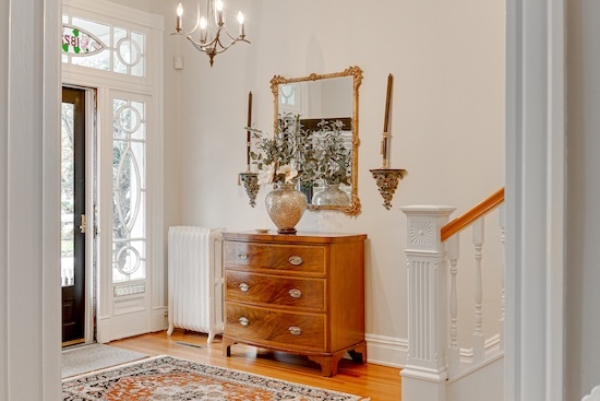 furnished entry way of a historic home