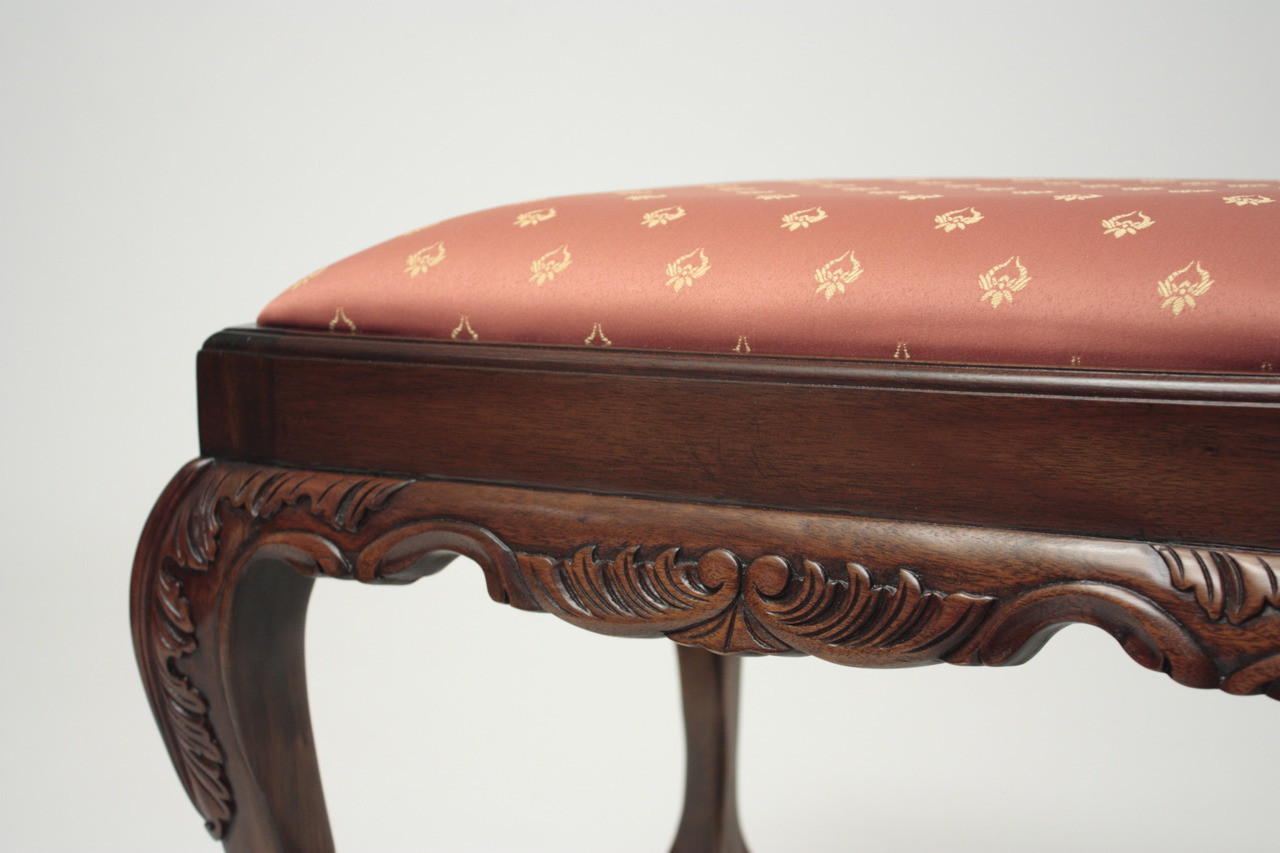 Laurel Embroidered Footstool - Monticello Shop