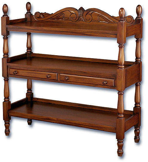 Mahogany Display Rack with Three Shelves