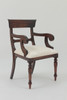 Regency Armchair in cream damask upholstery