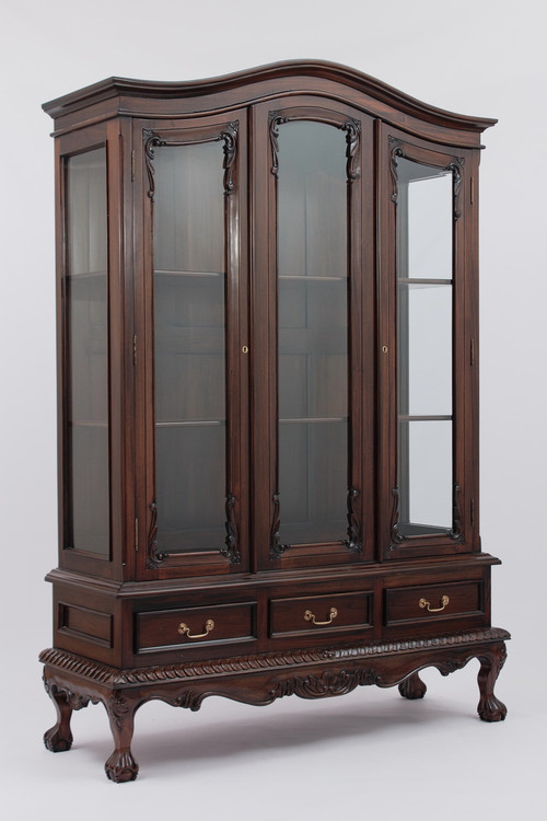 Large Chippendale China Cabinet Laurel Crown Furniture