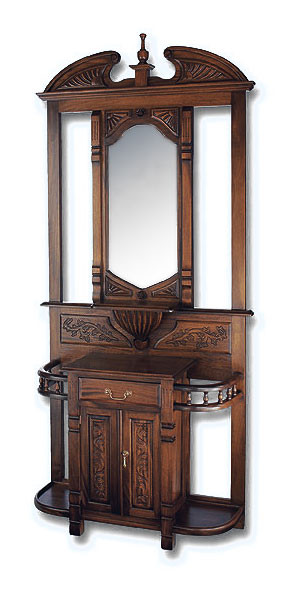 Antique Mahogany Hall Tree Laurel Crown Furniture