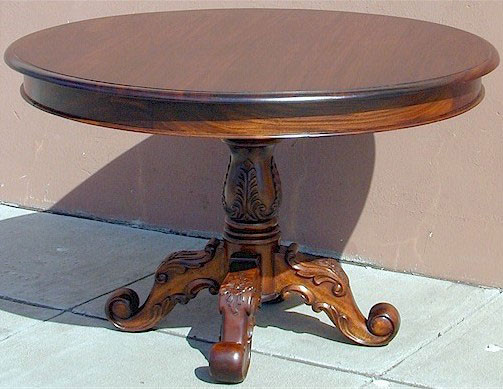 round mahogany pedestal table