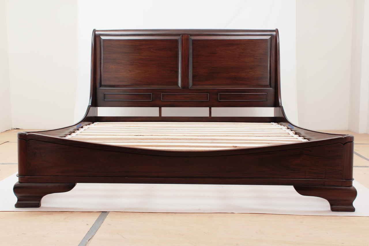 Antique Super King-Size Sleigh Bed French Solid Oak Very Large at 1stDibs