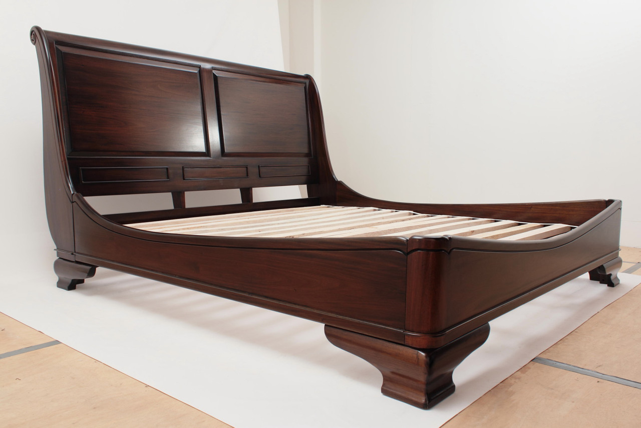 the furniture market french louis solid oak 5ft king size sleigh bed