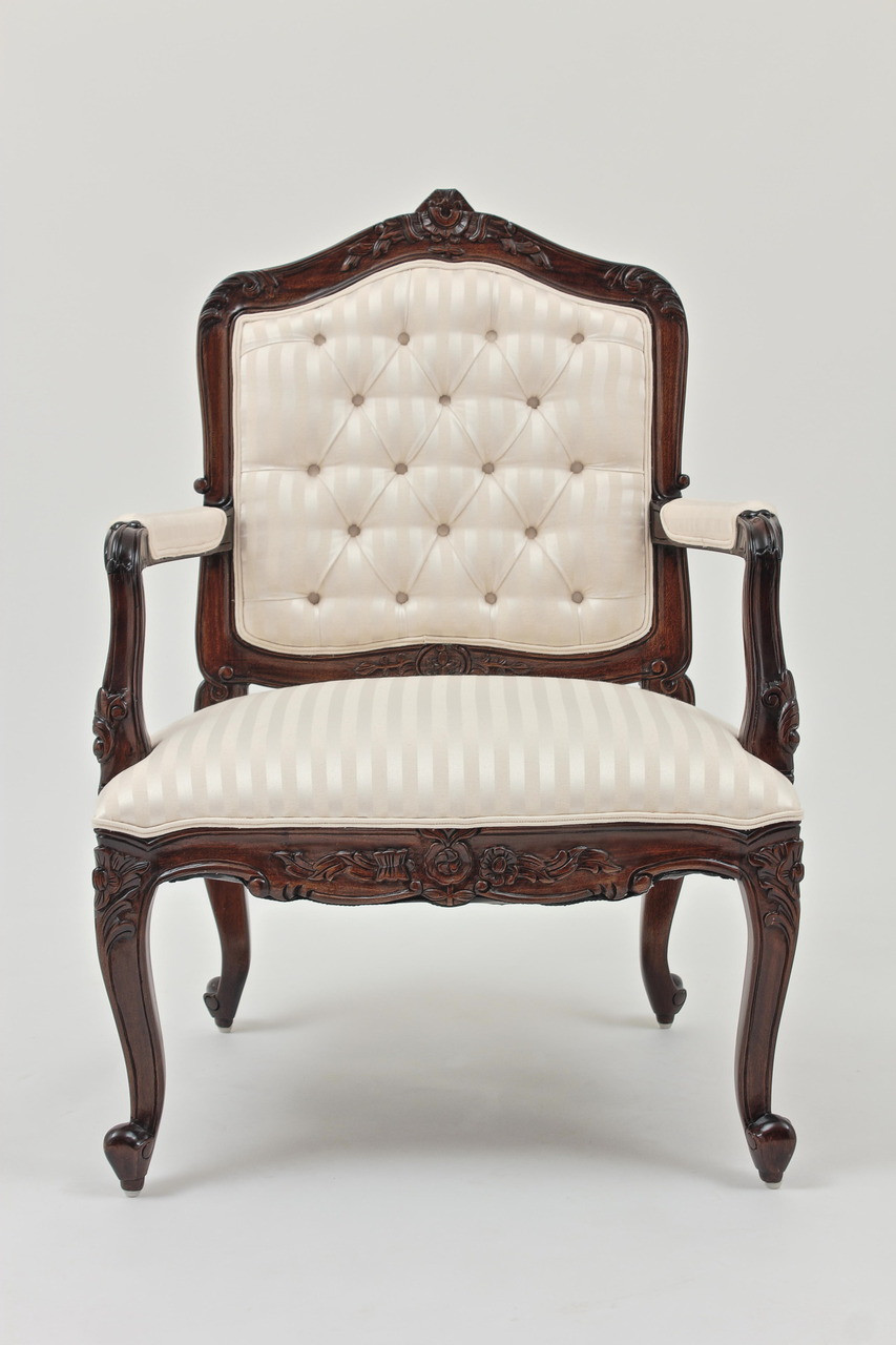 Louis XV Fauteuil de Bureau Chair - Design Toscano