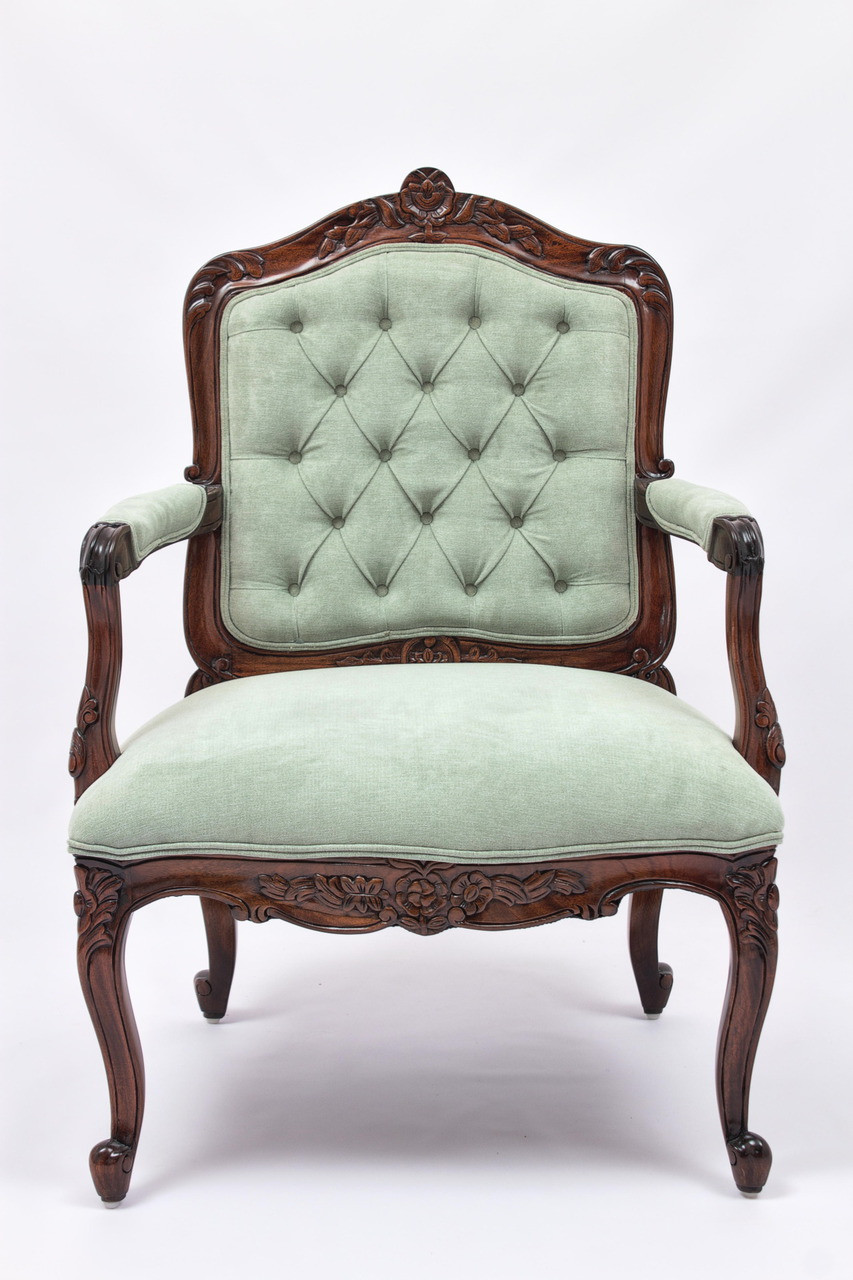 Louis XV Fauteuil Armchair Laurel Crown Furniture
