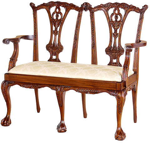 Chippendale Two-Seater Settee with Ball and Claw Feet