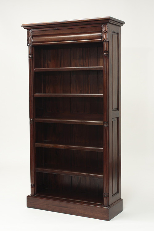Tall Colonial Mahogany Bookshelf Laurel Crown Furniture