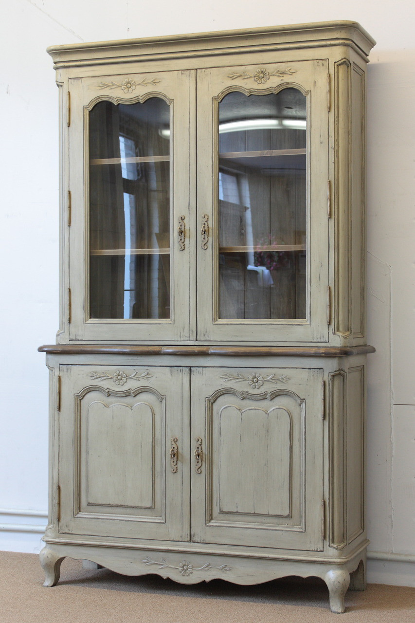 French Provincial China Cabinet Hutch