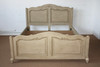 Assembled queen bed with slats