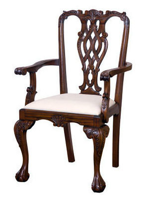 Mahogany Chippendale Arm Chair Laurel Crown Furniture