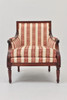 French Bergere Armchair in regal Marco Polo Striped jacquard