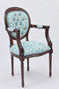 Armchair in Blue Damask Print