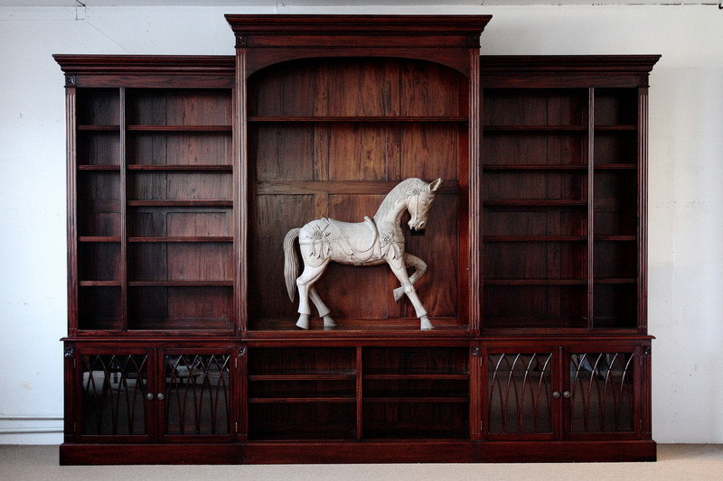 Mahogany Entertainment Center and Bookshelves Laurel Crown Furniture