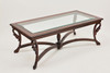Empire Coffee Table with Carved Swans and Beveled Glass