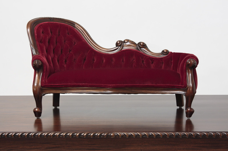 Miniature Victorian Single-End Show-Frame Sofa