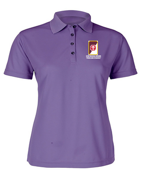 62nd Medical Brigade Ladies Embroidered Moisture Wick Polo Shirt