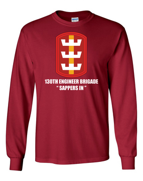 130th Engineer Brigade Long-Sleeve Cotton T-Shirt (FF)