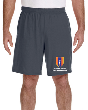 1st Signal Brigade Embroidered Gym Shorts