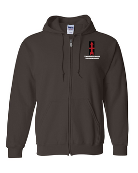 32nd Infantry Brigade Embroidered Hooded Sweatshirt with Zipper