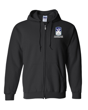 218th Infantry Brigade Embroidered Hooded Sweatshirt with Zipper