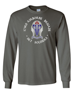 173rd Airborne Brigade "Crest" Long-Sleeve Cotton T-Shirt -FF (C)