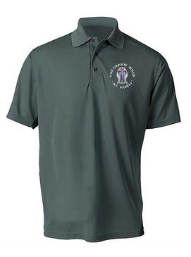 173rd Airborne Brigade "Crest"  Embroidered Moisture Wick Polo -(C)