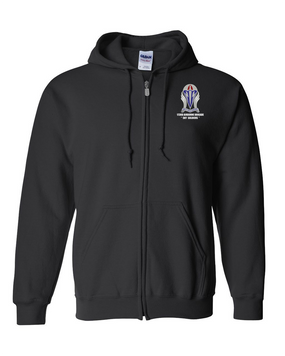173rd Airborne Brigade "Crest"  Embroidered Hooded Sweatshirt with Zipper