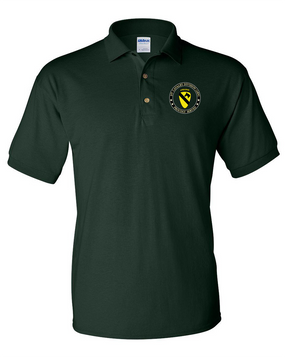 1st Cavalry Division (Airborne) Embroidered Cotton Polo Shirt -Proud