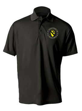 1st Cavalry Division (Airborne) Embroidered Moisture Wick Polo-Proud