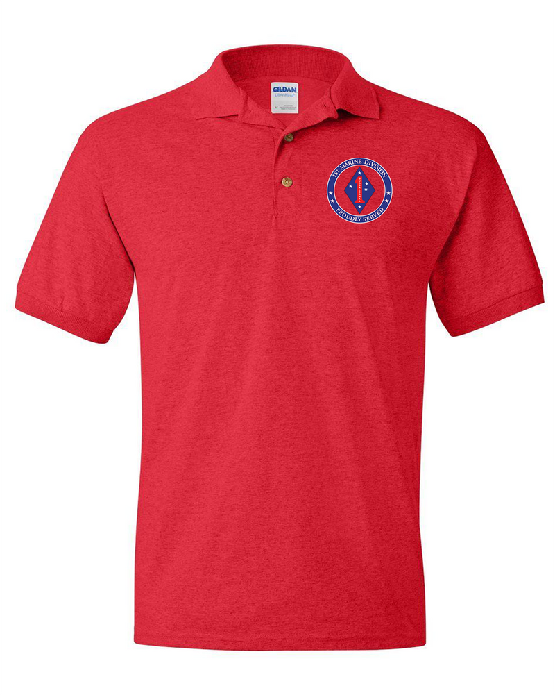 1st Marine Division Embroidered Cotton Polo Shirt