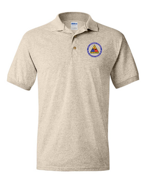 2nd Armored Division Embroidered Cotton Polo Shirt -Proud