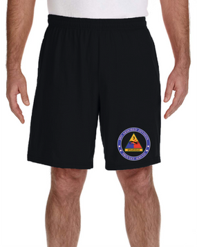 3rd Armored Division Embroidered Gym Shorts-Proud