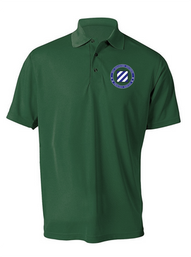 3rd Infantry Division Embroidered Moisture Wick Polo -Proud