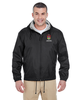 II Field Force Company D  75th Infantry Embroidered Fleece-Lined Hooded Jacket