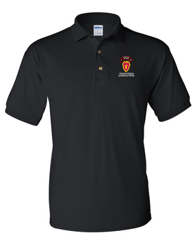 25th Infantry Division Company F  75th Infantry Embroidered Cotton Polo Shirt