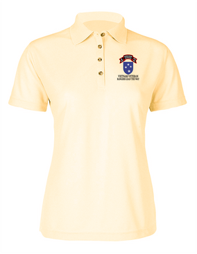 23rd Infantry Division G Company  75th Infantry Ladies Embroidered Moisture Wick Polo Shirt