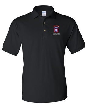 82nd Airborne Division O Company 75th Infantry Embroidered Cotton Polo Shirt