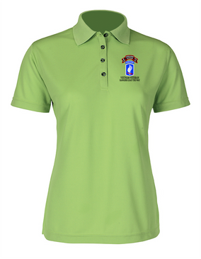 173rd Airborne N Company 75th Infantry Ladies Embroidered Moisture Wick Polo Shirt